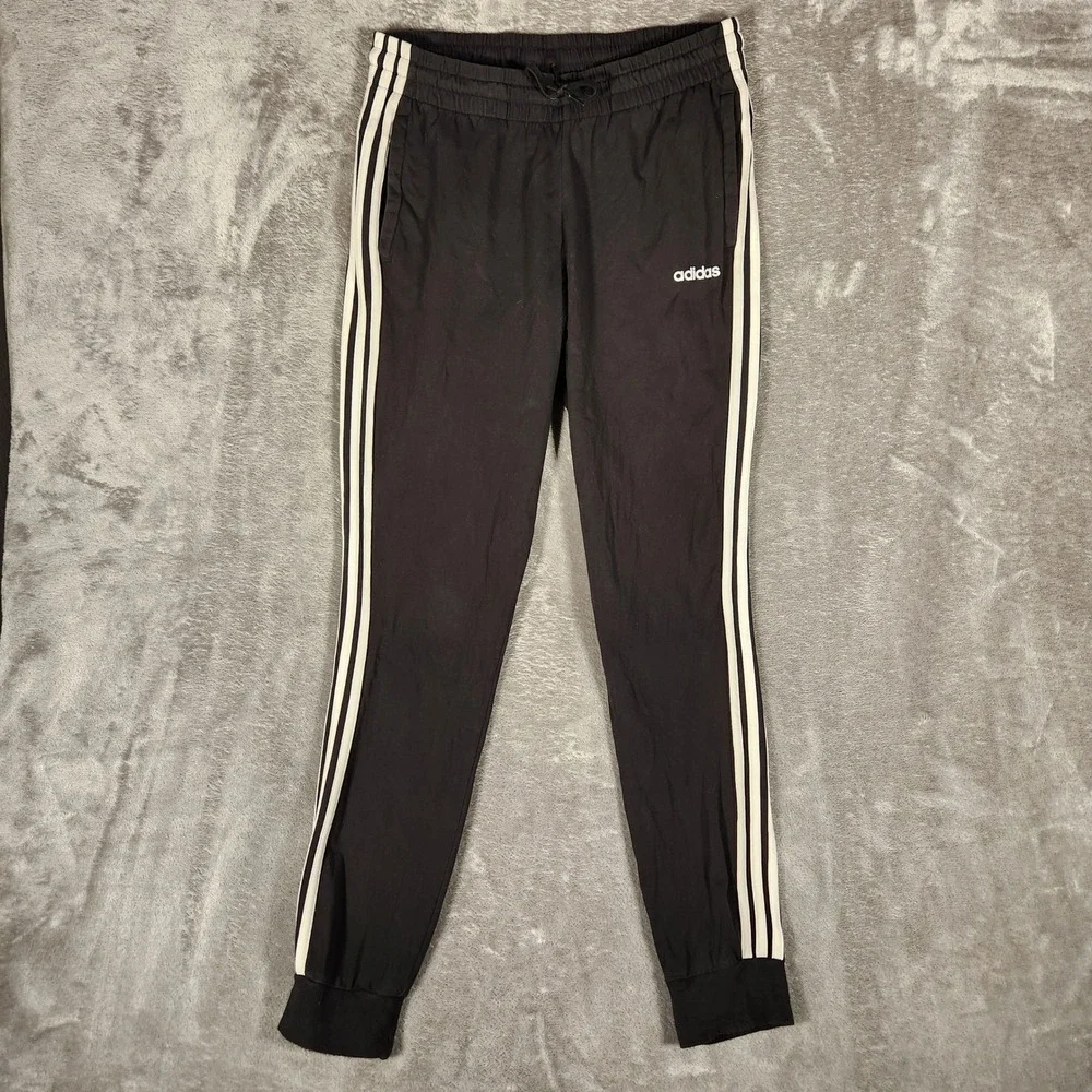 Adidas Track Pants Mens Medium Black Excellent‎ 3-Stripes Joggers DP2377